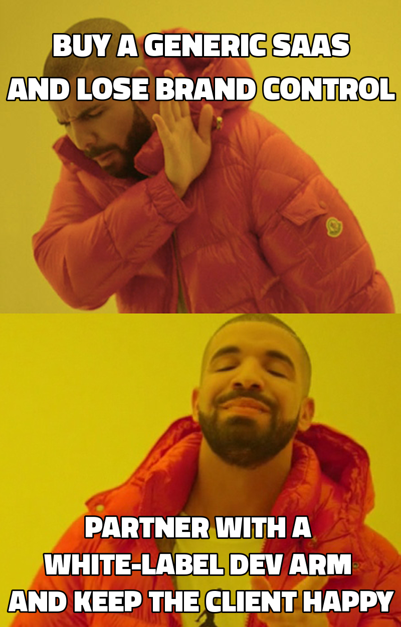 Buy a generic SaaS and lose brand control Partner with a white-label dev arm and keep the client happy
