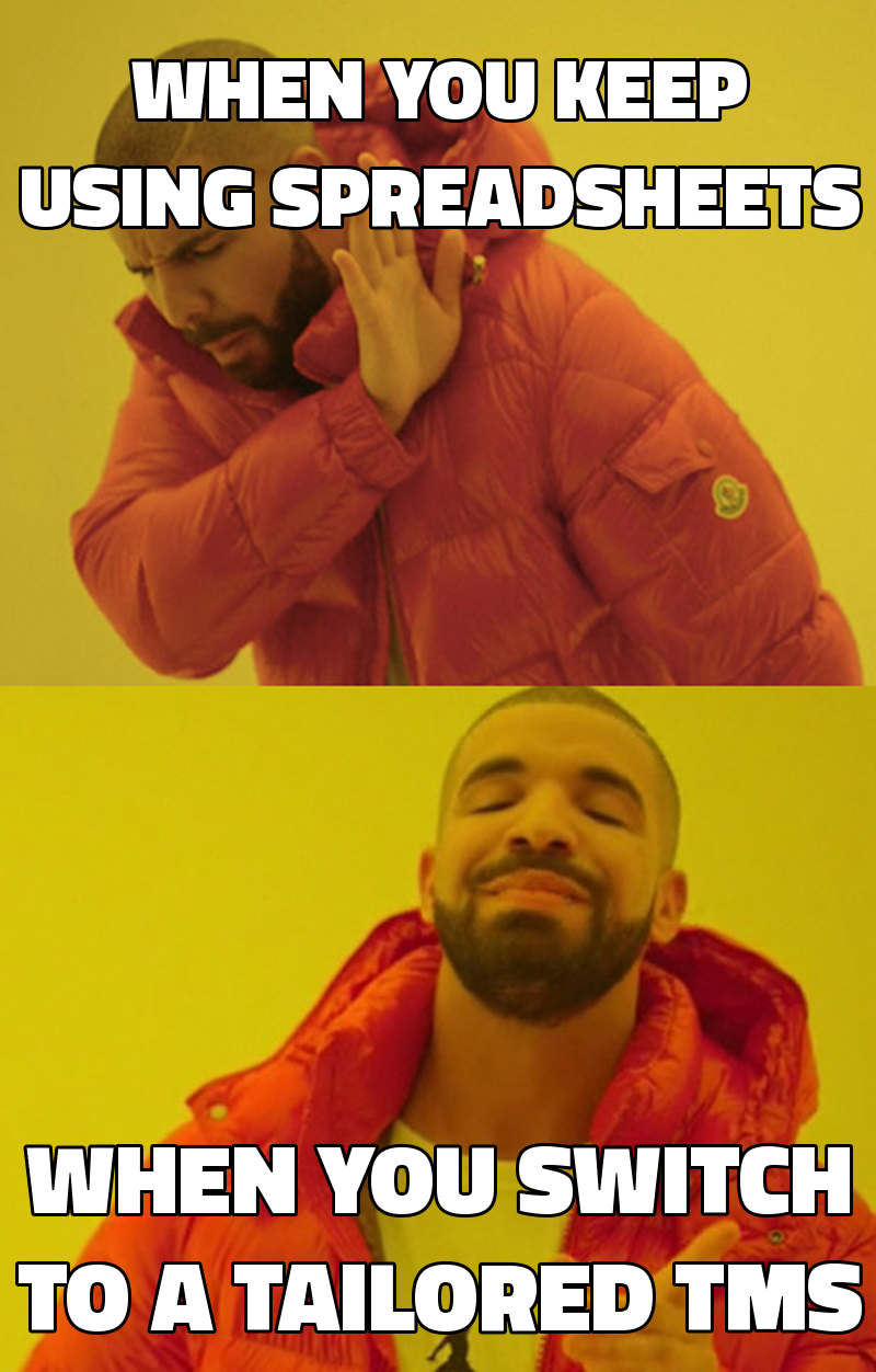 When you keep using spreadsheets When you switch to a tailored TMS