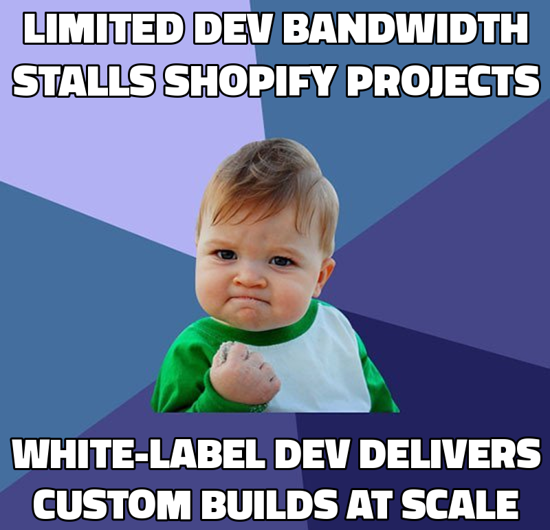 Limited dev bandwidth stalls Shopify projects White-label dev delivers custom builds at scale