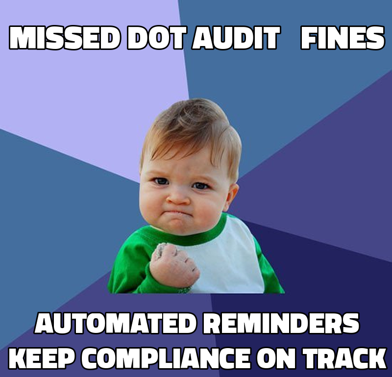 Missed DOT audit → fines Automated reminders keep compliance on track
